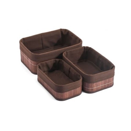 SET 3 CESTAS BROWN BAMBU CONFORTIME