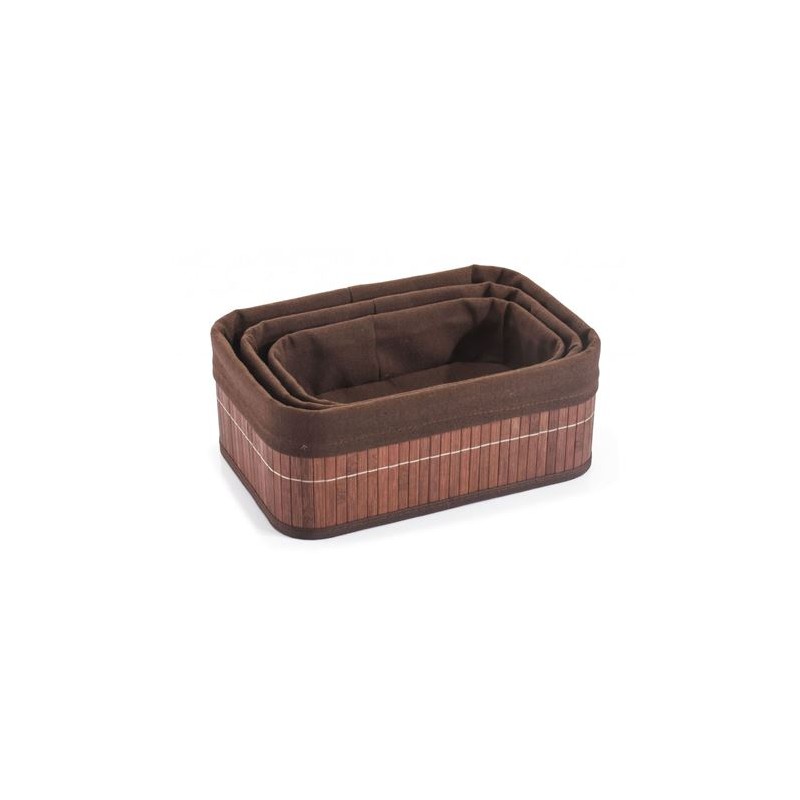 SET 3 CESTAS BROWN BAMBU CONFORTIME