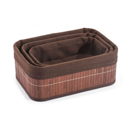 SET 3 CESTAS BROWN BAMBU CONFORTIME