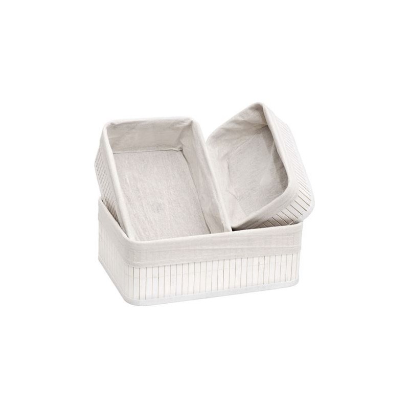 SET 3 CESTAS BAMBU WHITE CONFORTIME