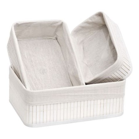 SET 3 CESTAS BAMBU WHITE CONFORTIME