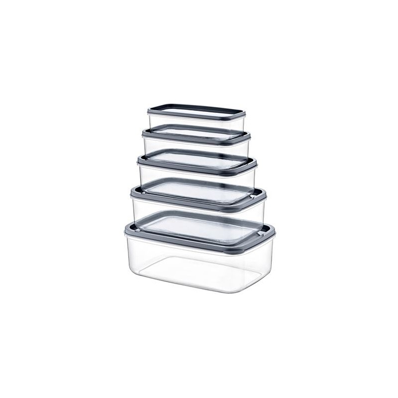SET 5 TUPPER RECTANGULARES GRIS...