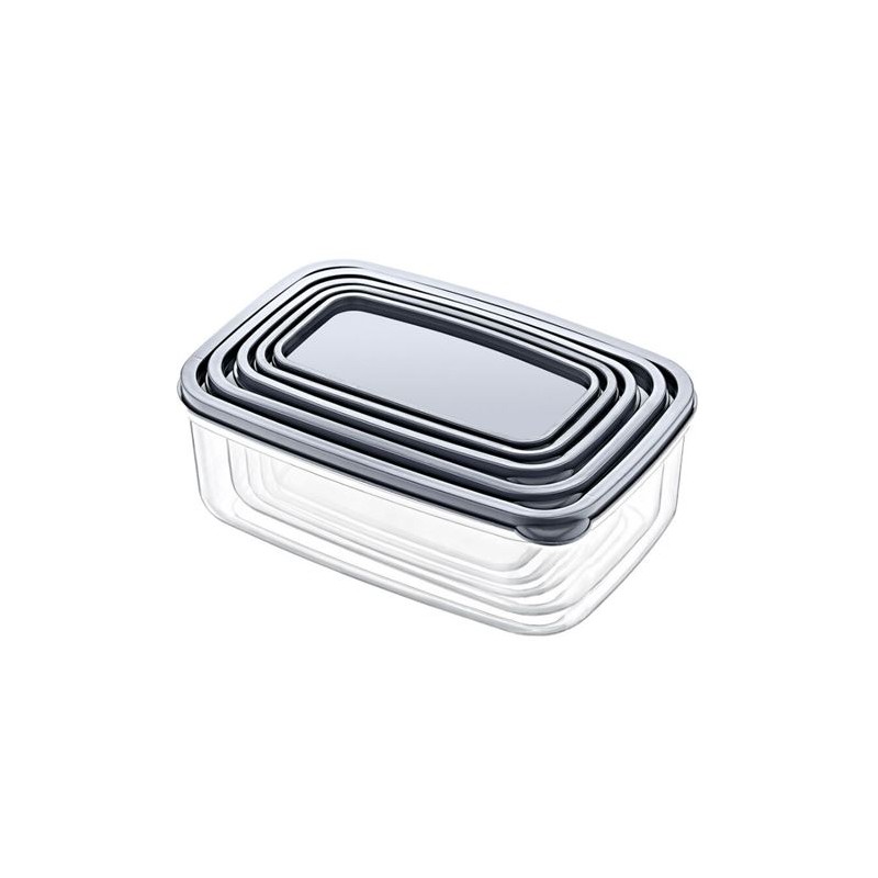 SET 5 TUPPER RECTANGULARES GRIS...