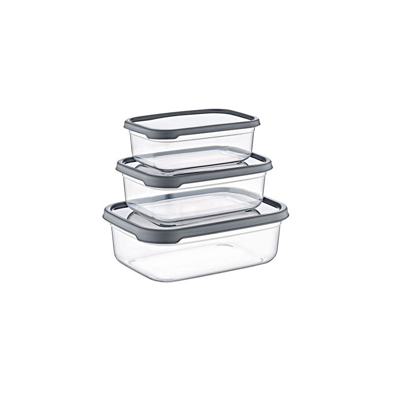SET 3 TUPPER RECTANGULARES GRIS...