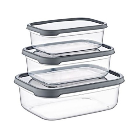 SET 3 TUPPER RECTANGULARES GRIS 350-650-1200ML