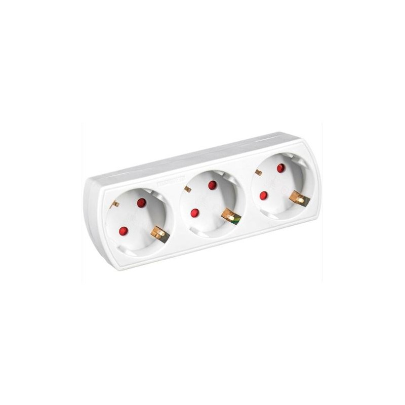 ADAPTADOR 3 TOMAS SCHUKO FRONTAL