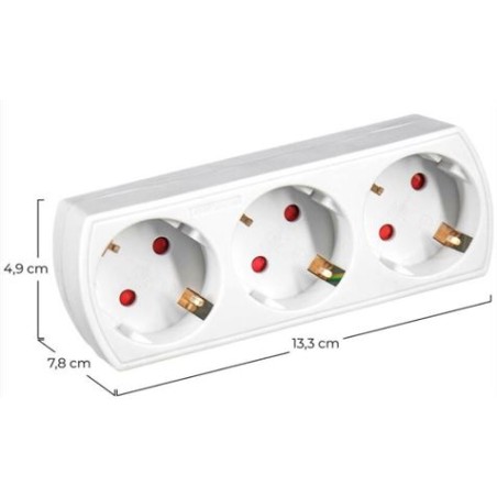 ADAPTADOR 3 TOMAS SCHUKO FRONTAL