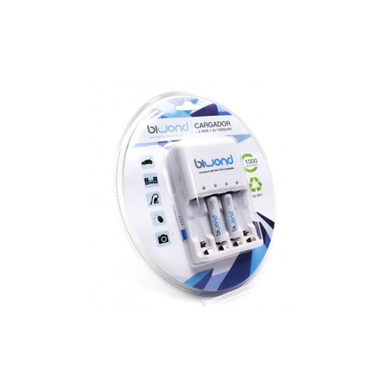Cargador Pilas BIWOND + 2x AAA 1000mAh