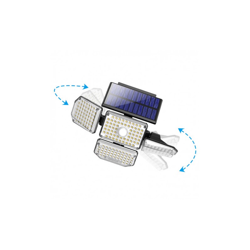 FOCO SOLAR CUÁDRUPLE CON SENSOR 430LM...