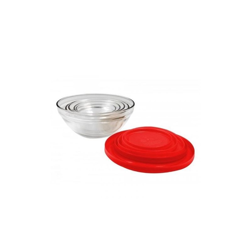 PACK 5 BOLES DE CRISTAL CON TAPA ROJO...