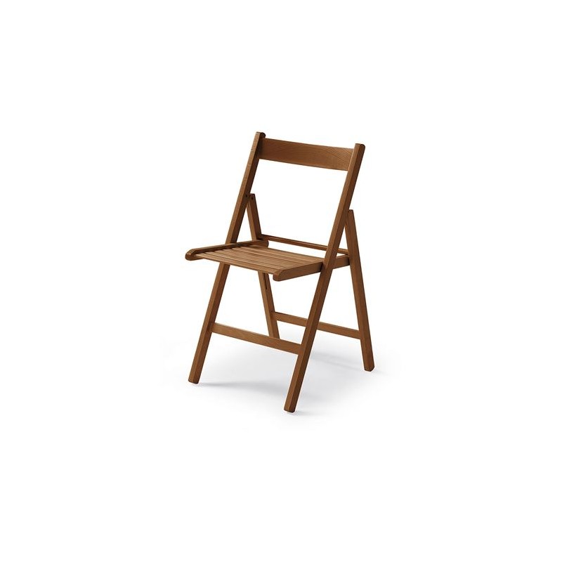 SILLA PLEGABLE DE MADERA NOGAL