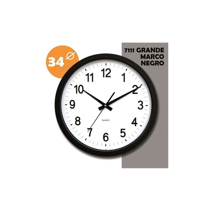 RELOJ GRANDE COLOR NEGRO 34CM DIAMETRO