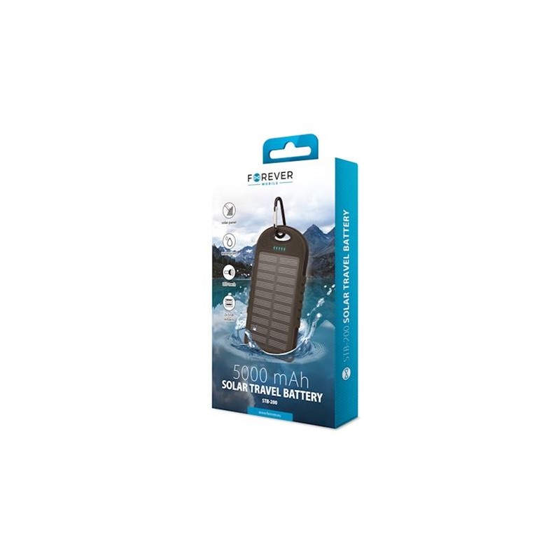 POWERBANK SOLAR 5000MAH NEGRA FOREVER
