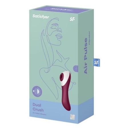 VIBRADOR SUCCIONADOR DUAL CRUSH ROJO SATISFYER