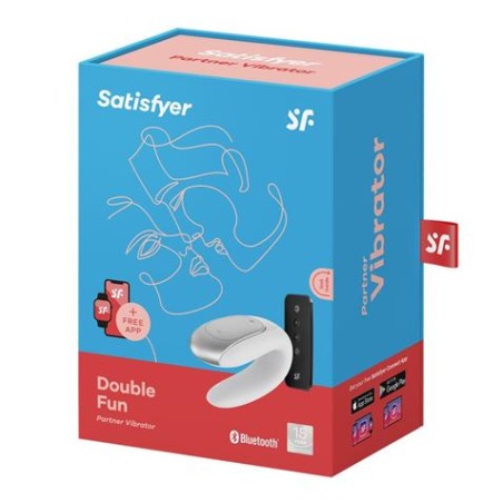 VIBRADOR PARA PAREJAS DOUBLE FUN CON APP Y MANDO BLANCO SAFISFYER