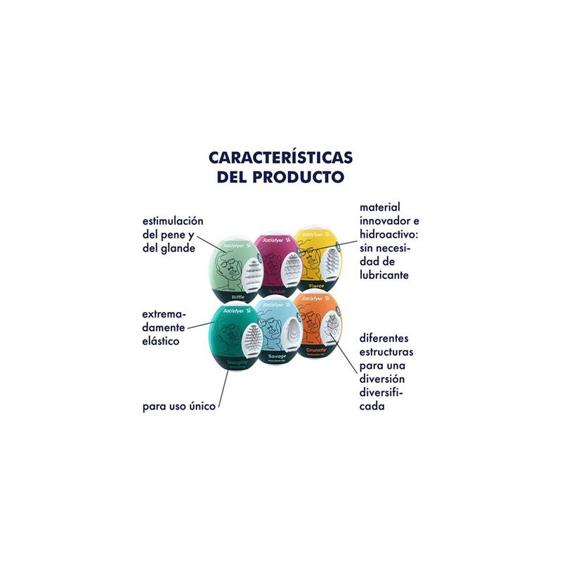 PACK 6 HUEVOS MASTURBADORES SATISFYER