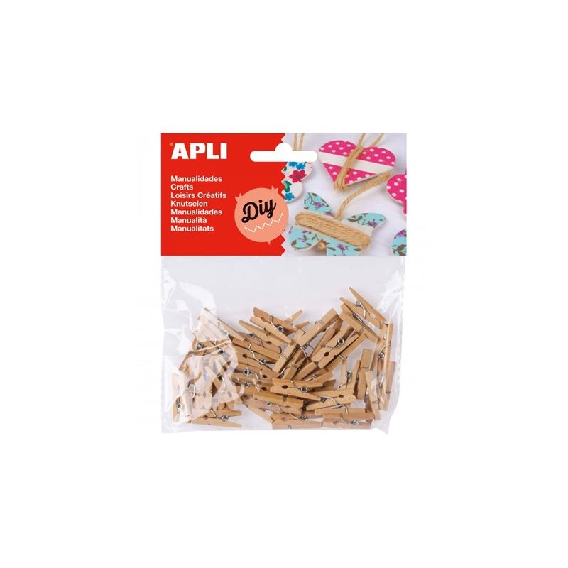 PACK 45 MINI PINZAS DE MADERA 25X3MM...