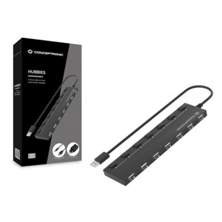 HUB 7 PUERTOS USB CON INTERRUPTOR DE ENCENDIDO Y BASE IMANTADA CONCEPTRONIC
