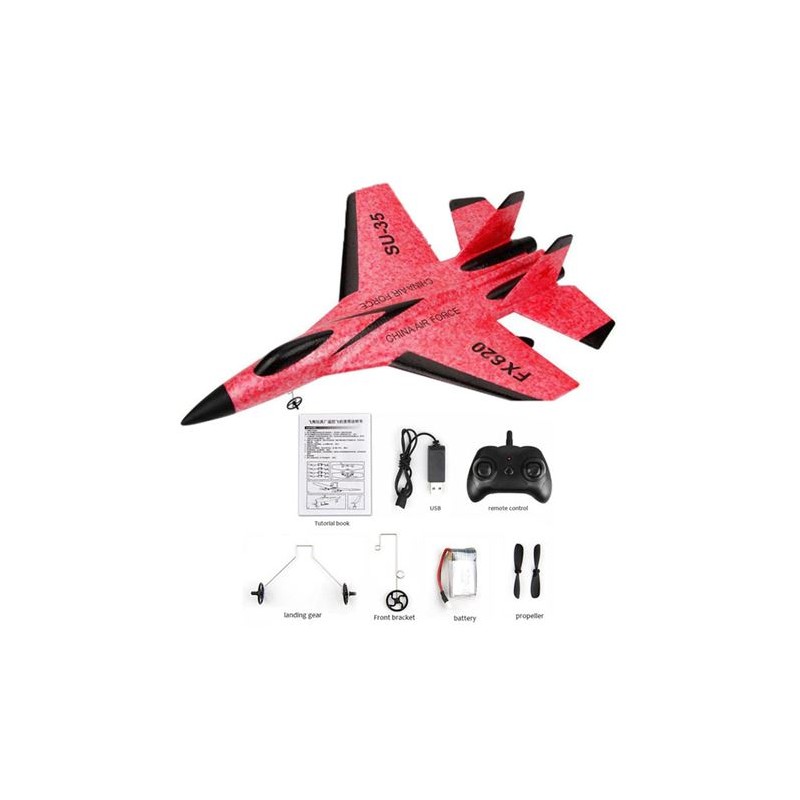 AVION PLANEADOR CONTROL REMOTO ROJO