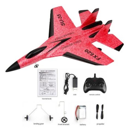 AVION PLANEADOR CONTROL REMOTO ROJO