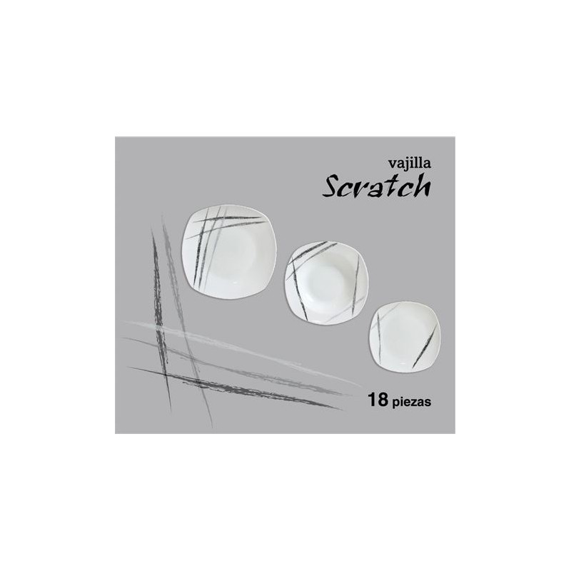 VAJILLA 18 PIEZAS SCRATCH HOME STYLE