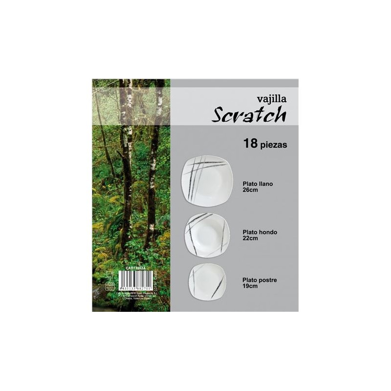 VAJILLA 18 PIEZAS SCRATCH HOME STYLE