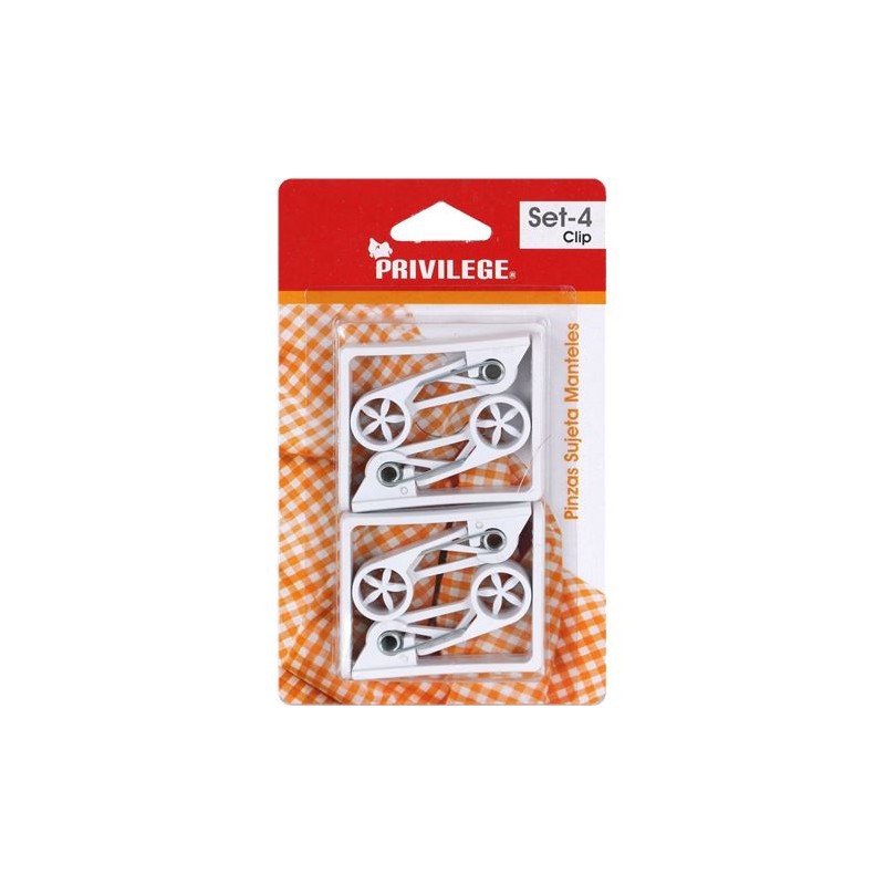 SET 4 PINZAS SUJETA MANTELES PRIVILEGE