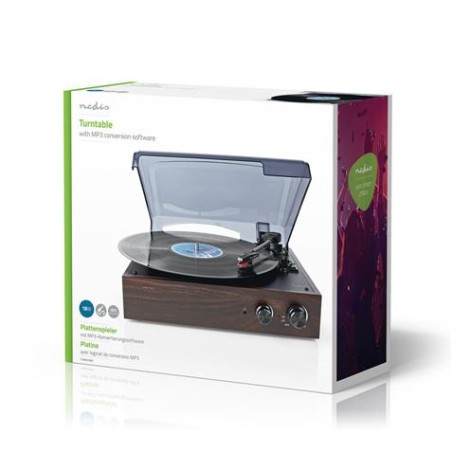 TOCADISCOS 33/45/78 RPW CONVERSOR A MP3 18W MARRON NEDIS