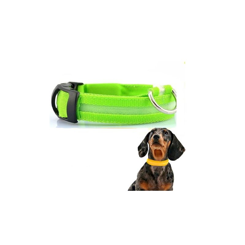 COLLAR MASCOTAS LED VERDE TALLA L BIWOND