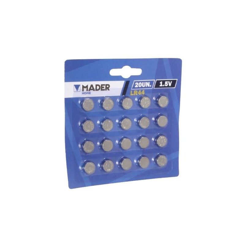 PACK 20 PCS PILAS ALCALINAS LR44 MADER
