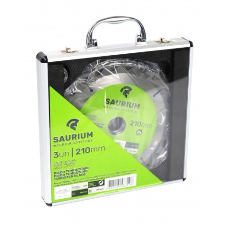 PACK 3 DISCOS CORTE MADERA PARA SIERRAS 210MM. SAURIUM