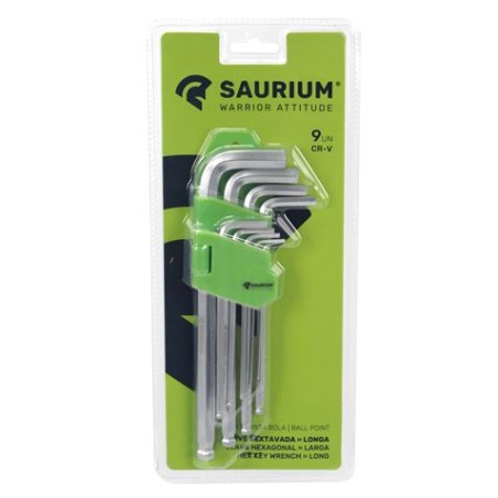 JUEGO LLAVES ALLEN LARGAS BOLA 9 PCS SAURIUM