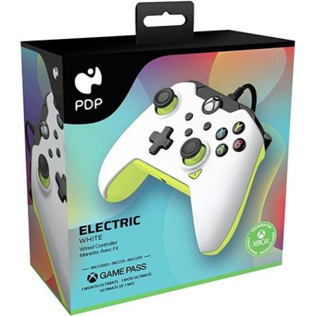 MANDO GAMEPAD PC/XBOX ELECTRIC WHITE WIRED PDP
