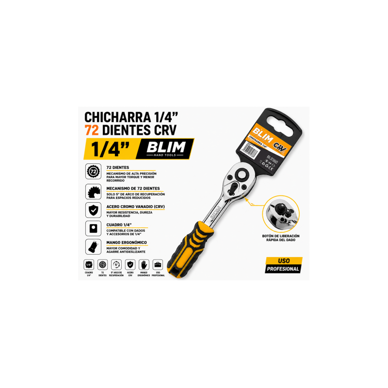 CHICHARRA 1/4" 72 DIENTES CRV BLIM