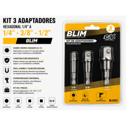 KIT 3 ADAPTADORES 1/4"...