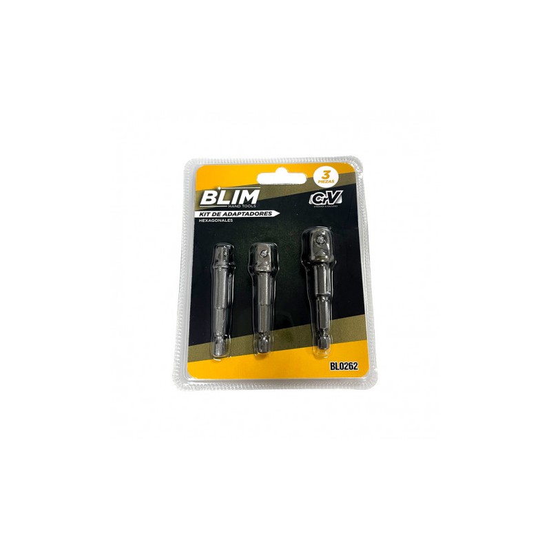 KIT 3 ADAPTADORES 1/4" HEXAGONAL A...