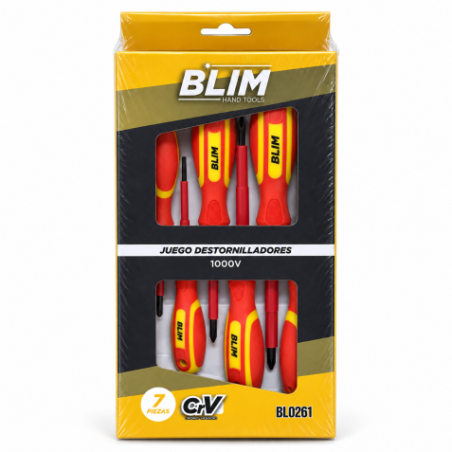 JUEGO 7 PIEZAS DESTORNILLADORES 1.000V BLIM