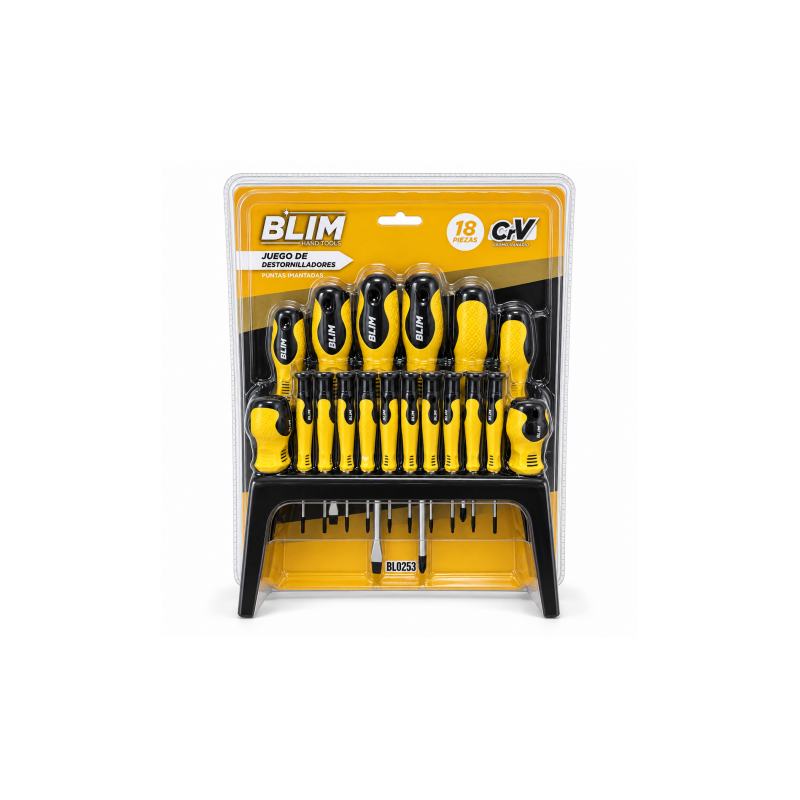 JUEGO 18 PIEZAS DESTORNILLADORES BLIM