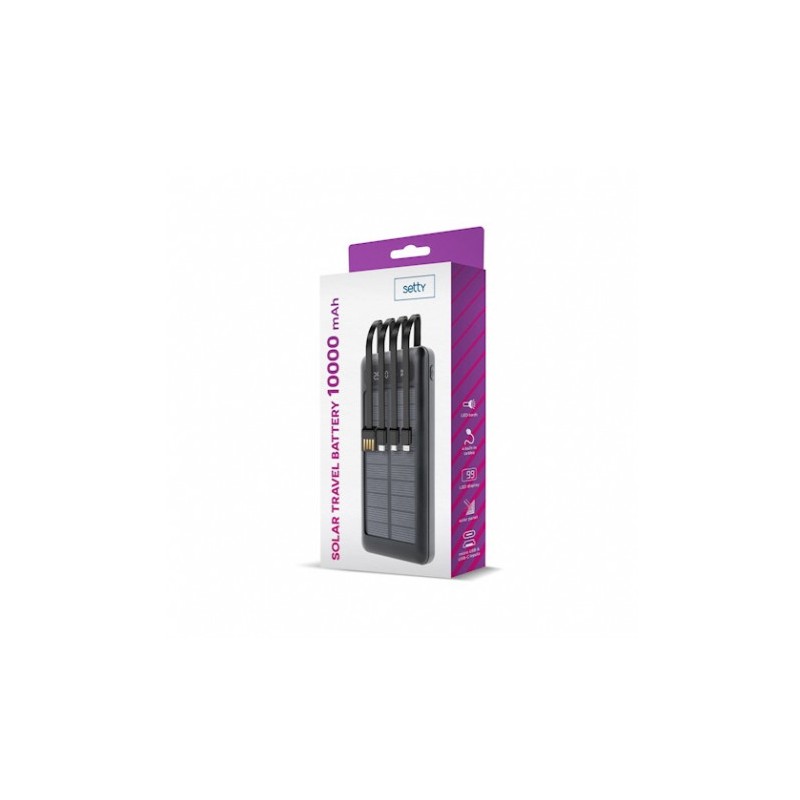 POWERBANK SOLAR 10000MAH 4 EN 1 SETTY