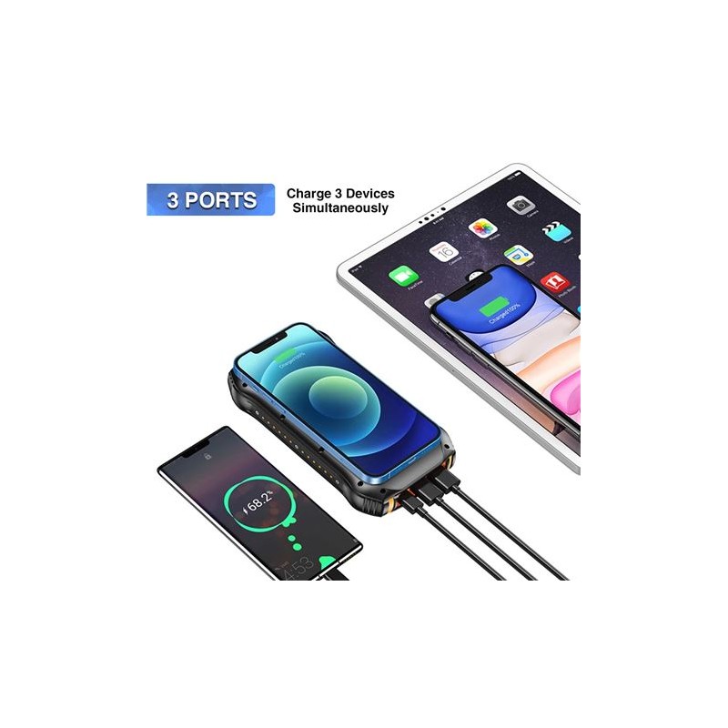 POWERBANK SOLAR 20000MAH 3 USB BIWOND