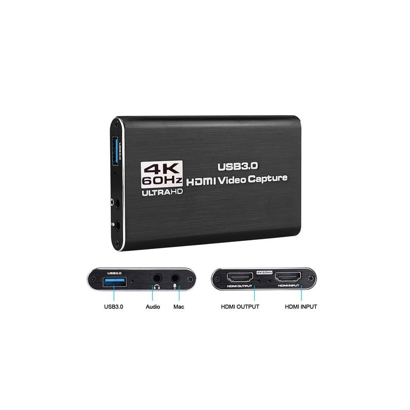 CAPTURADORA DE VIDEO HDMI 4K A USB 3.0