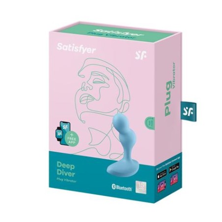 PLUG ANAL CON VIBRACION DEEP DIVER CON APP AZUL SATISFYER
