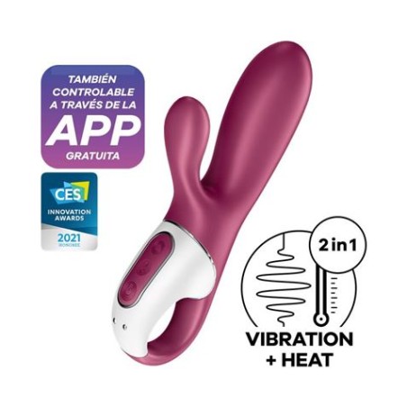 VIBRADOR HOT BUNNY CON EFECTO CALOR Y APP SATISFYER