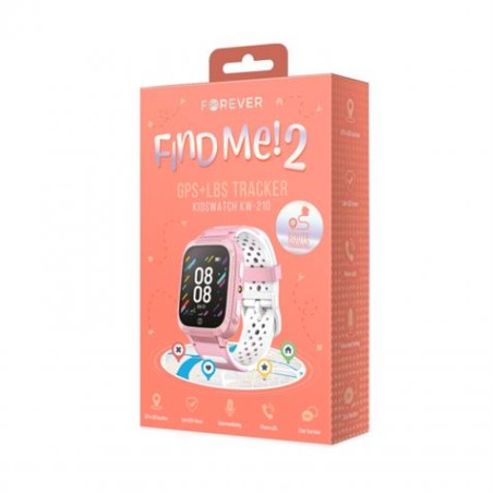 SMARTWATCH PARA NIÑOS GPS ROSA FIND ME 2 KW-210 FOREVER