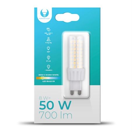 BOMBILLA LED G9 8W 700 LUMEN LUZ CALIDA FOREVER - RTV003578