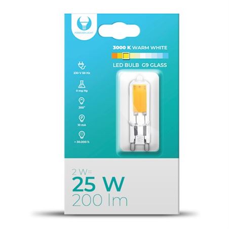 BOMBILLA LED G9 2W 200 LUMEN LUZ CALIDA FOREVER - RTV003668