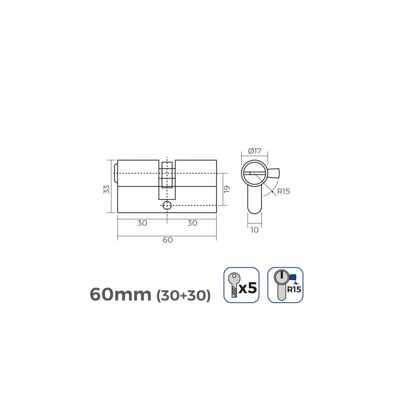 BOMBIN LATON 60MM 30+30MM LEVA LARGA...