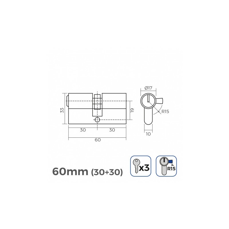 BOMBIN LATON 60MM 30+30MM LEVA LARGA