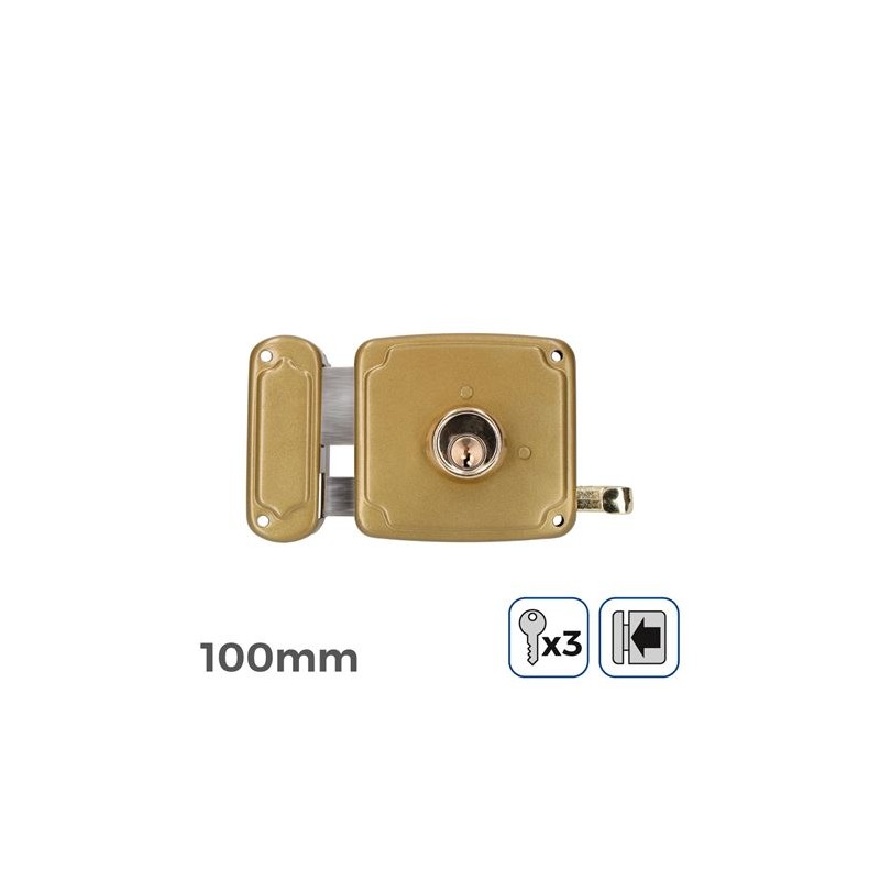 CERRADURA A IZQUIERDA 100MM 3 LLAVES