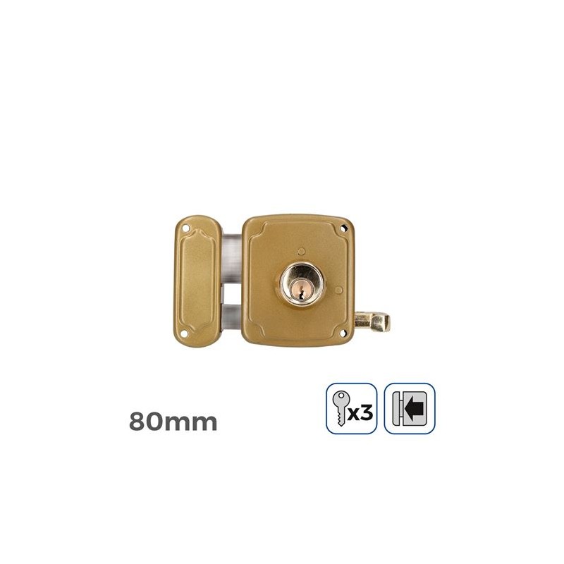 CERRADURA A IZQUIERDA 80MM 3 LLAVES
